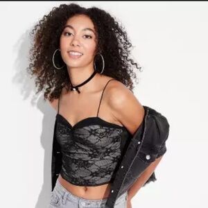 Wild Fable Black Lace Tank Top